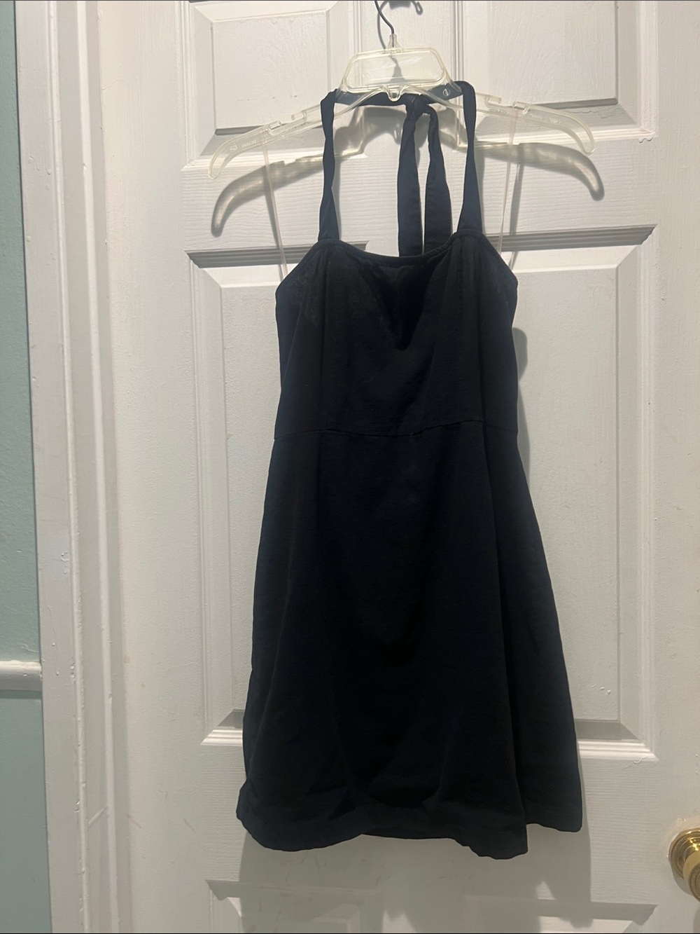 Kendall & Kylie Black Textured Halter Dress